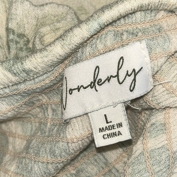 Wonderly Sage Green Smocked Maxi Dress Cottagecore Boho Prairie Romantic Size L - Picture 9 of 10